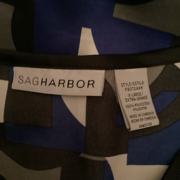 Sag Harbor Blue and White Blouse L - Picture 6 of 7